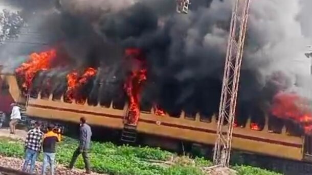 Fire in Train Bogi